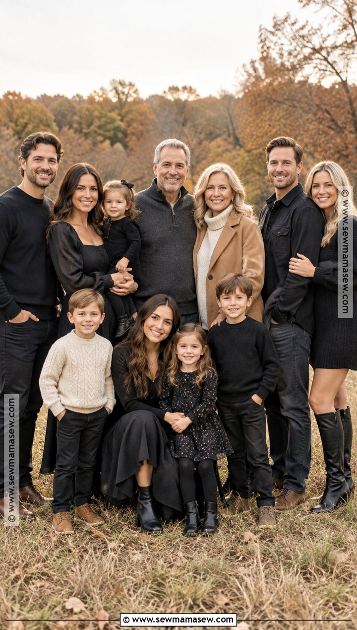 Black Extended Family Photo Outfit - 15 fall family photo black outfits
