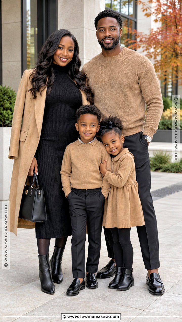 Black Family Fall Pictures Outfits In Black And Tan - 25 black family fall pictures outfits
