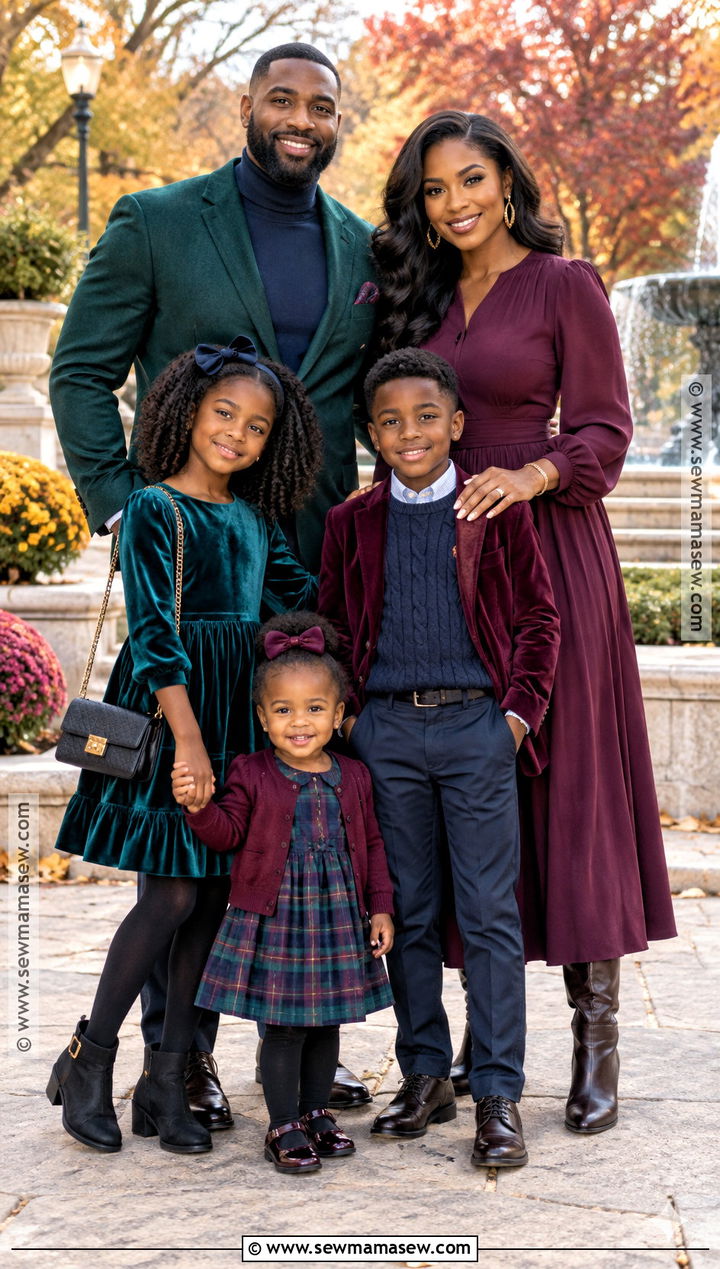 Black Family Fall Pictures Outfits In Jewel Tones - 25 black family fall pictures outfits