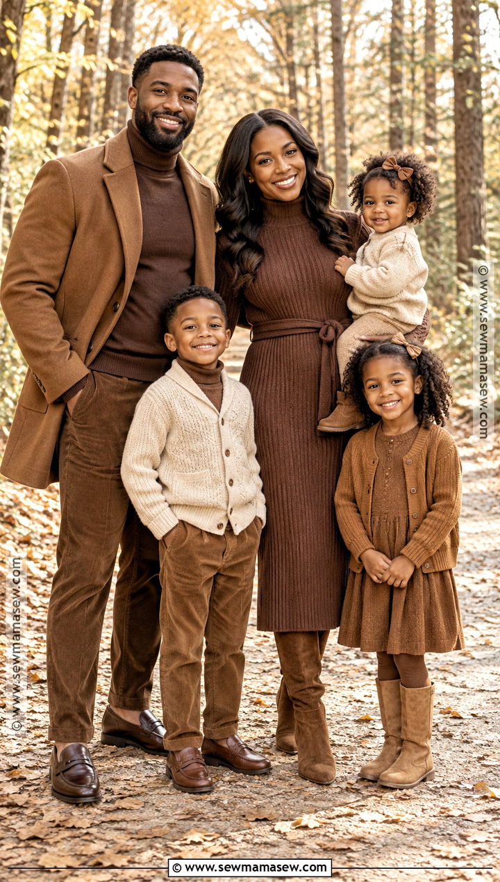 Black Family Fall Pictures Outfits In Monochrome Brown - 25 black family fall pictures outfits
