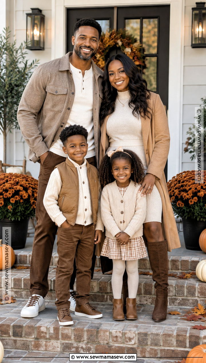 Black Family Fall Pictures Outfits In Neutral Layers - 25 black family fall pictures outfits