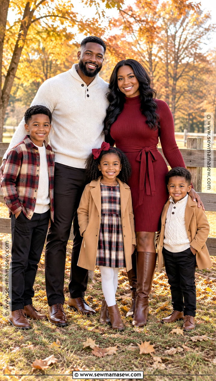 Black Family Fall Pictures Outfits In Red And Neutral Plaid - 25 black family fall pictures outfits
