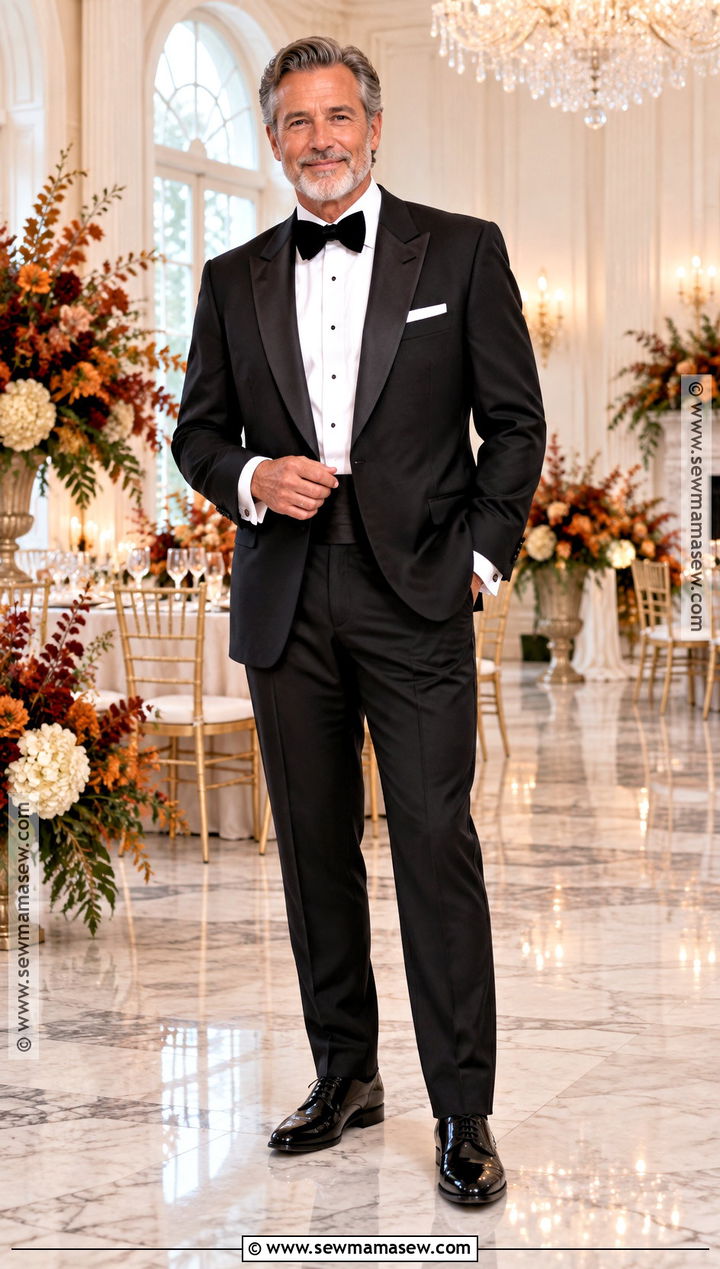 Black Father Of The Bride Tuxedo With Velvet Bow Tie - 15 Father Of The Bride Attire Fall Wedding Ideas