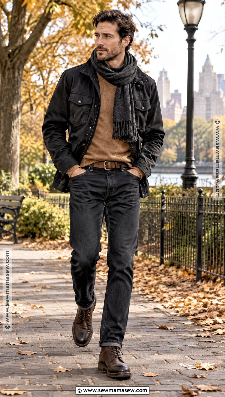 Black Field Jacket Fall Outfit - 15 fall outfit black ideas for men