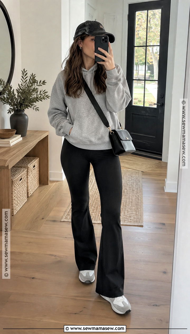 Black Flare Leggings With A Hoodie - 20 Black Flare Leggings Outfit Fall