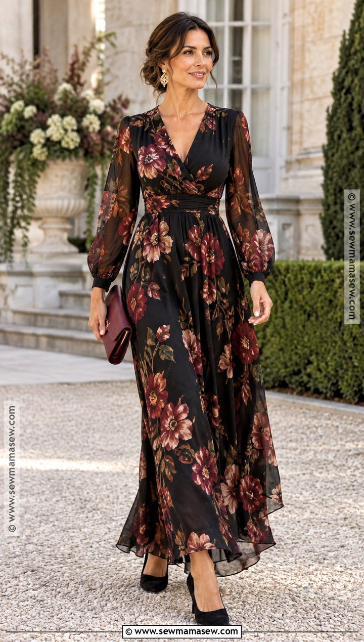 Black Floral Aunt Of The Bride Maxi Dress - 15 Aunt Of The Bride Dresses Fall