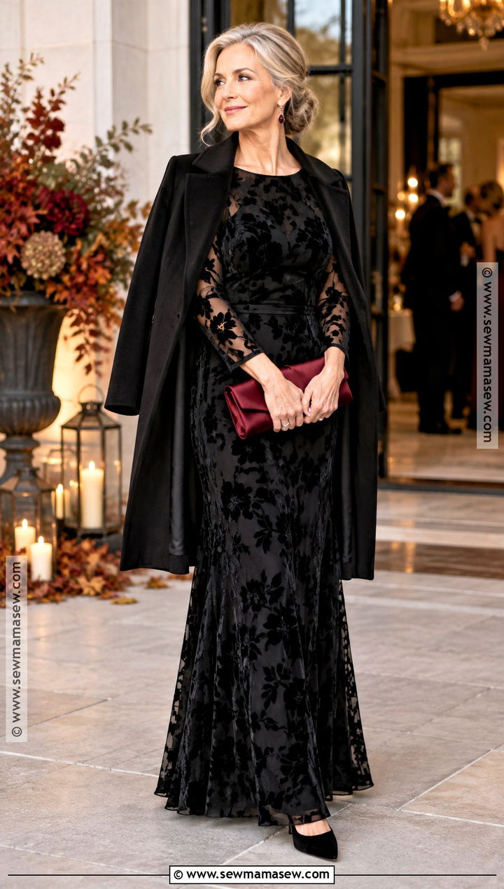 Black Floral Burnout Mother Of The Bride Dress - 15 Mother Of The Bride Dresses Autumn