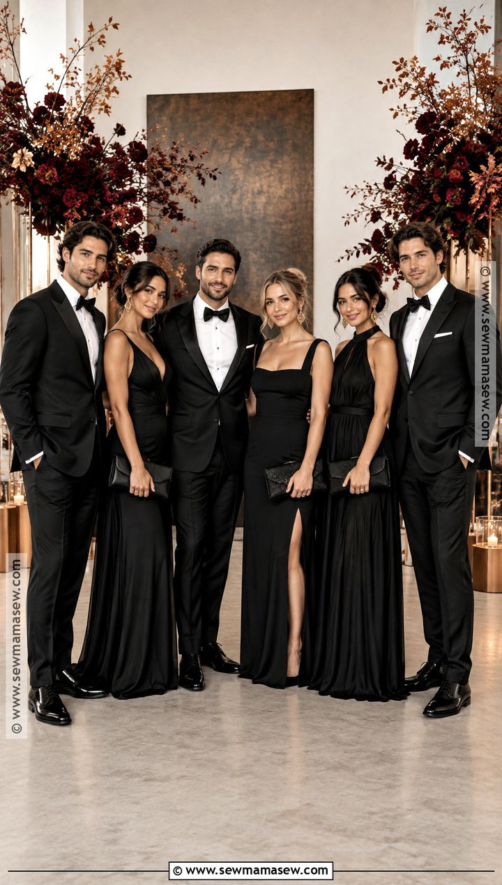 Black Formal Fall Wedding Party Attire - 15 fall wedding wedding party attire ideas