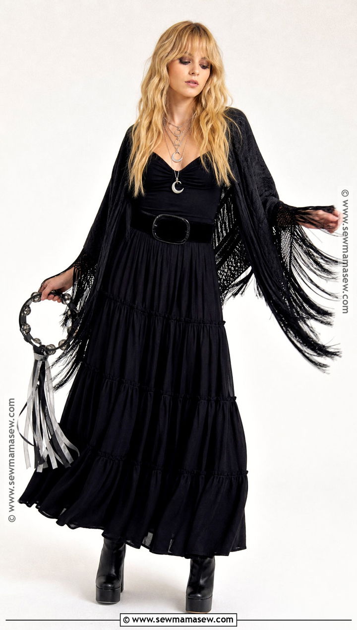 Black Fringe Shawl Costume - 35 stevie nicks costume ideas