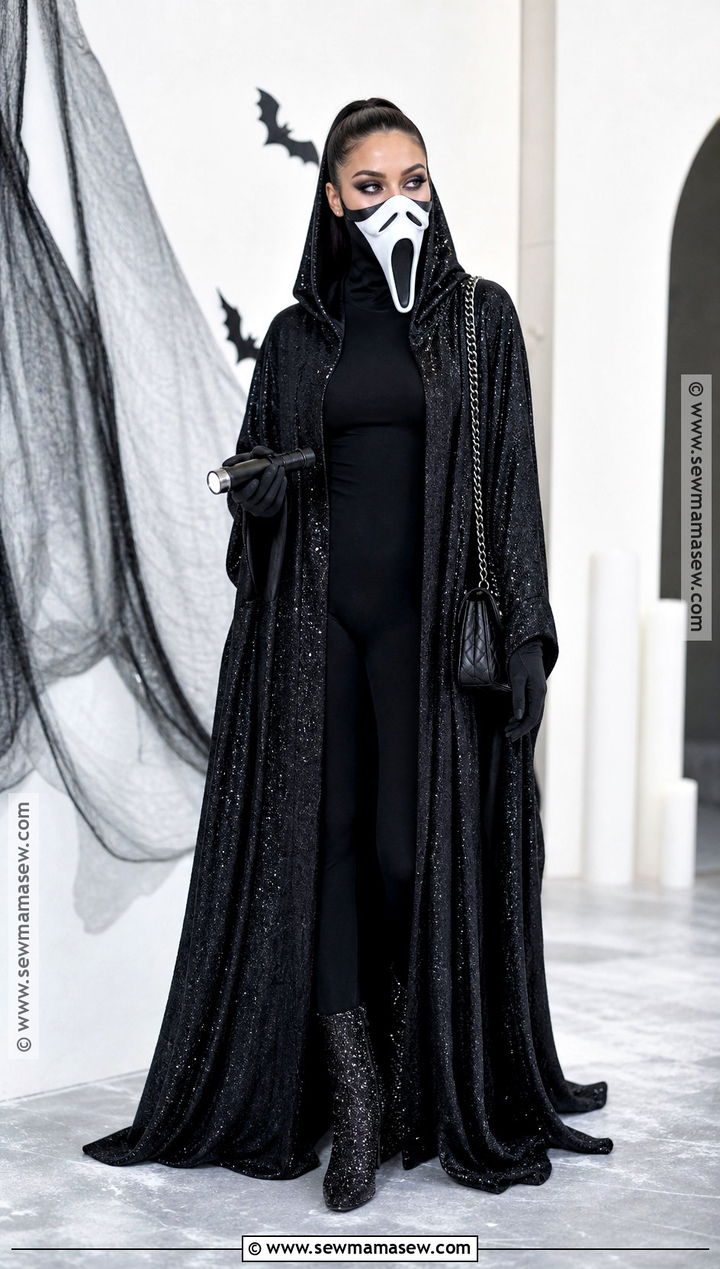 Black Glitter Ghostface Costume - 35 ghostface costume ideas for women