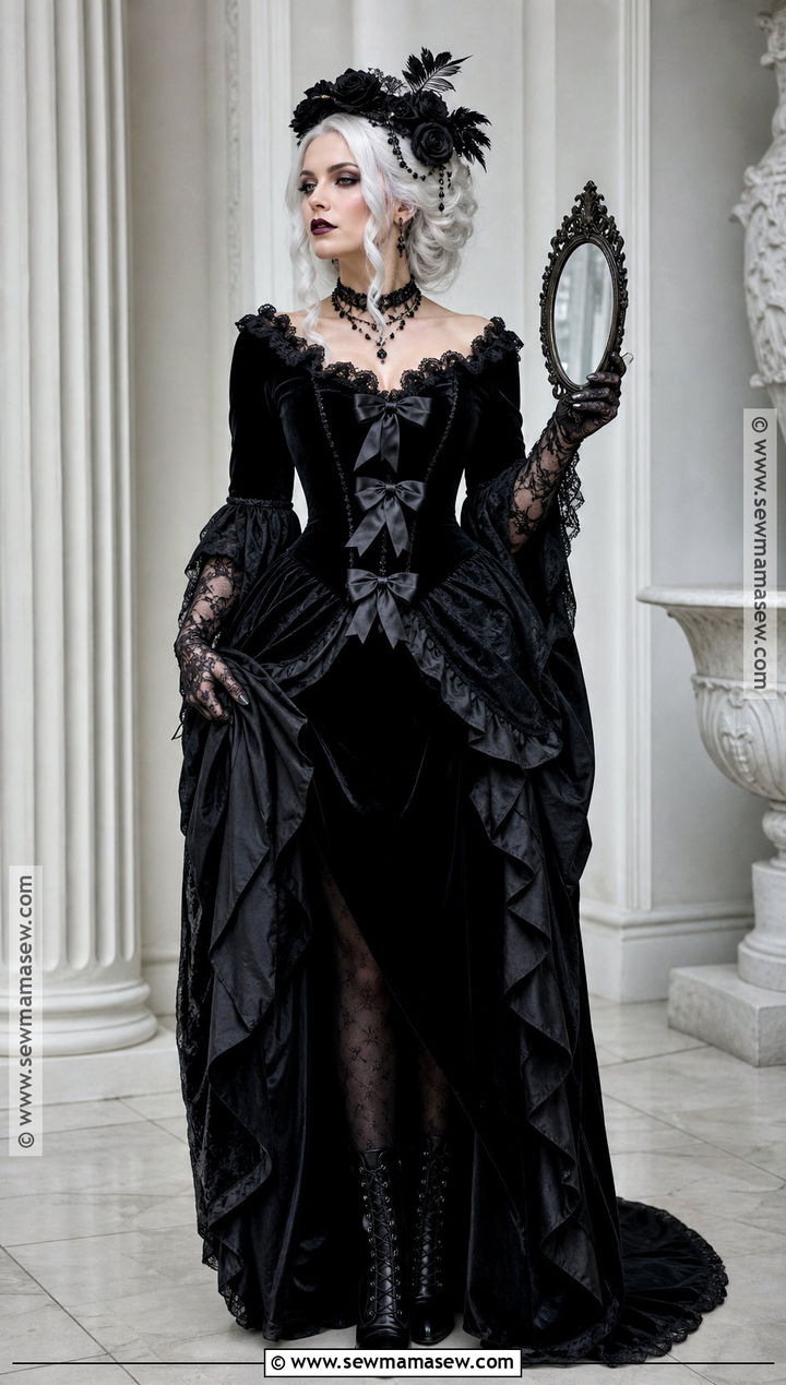 Black Gothic Marie Antoinette Costume - 35 marie antoinette costume halloween ideas