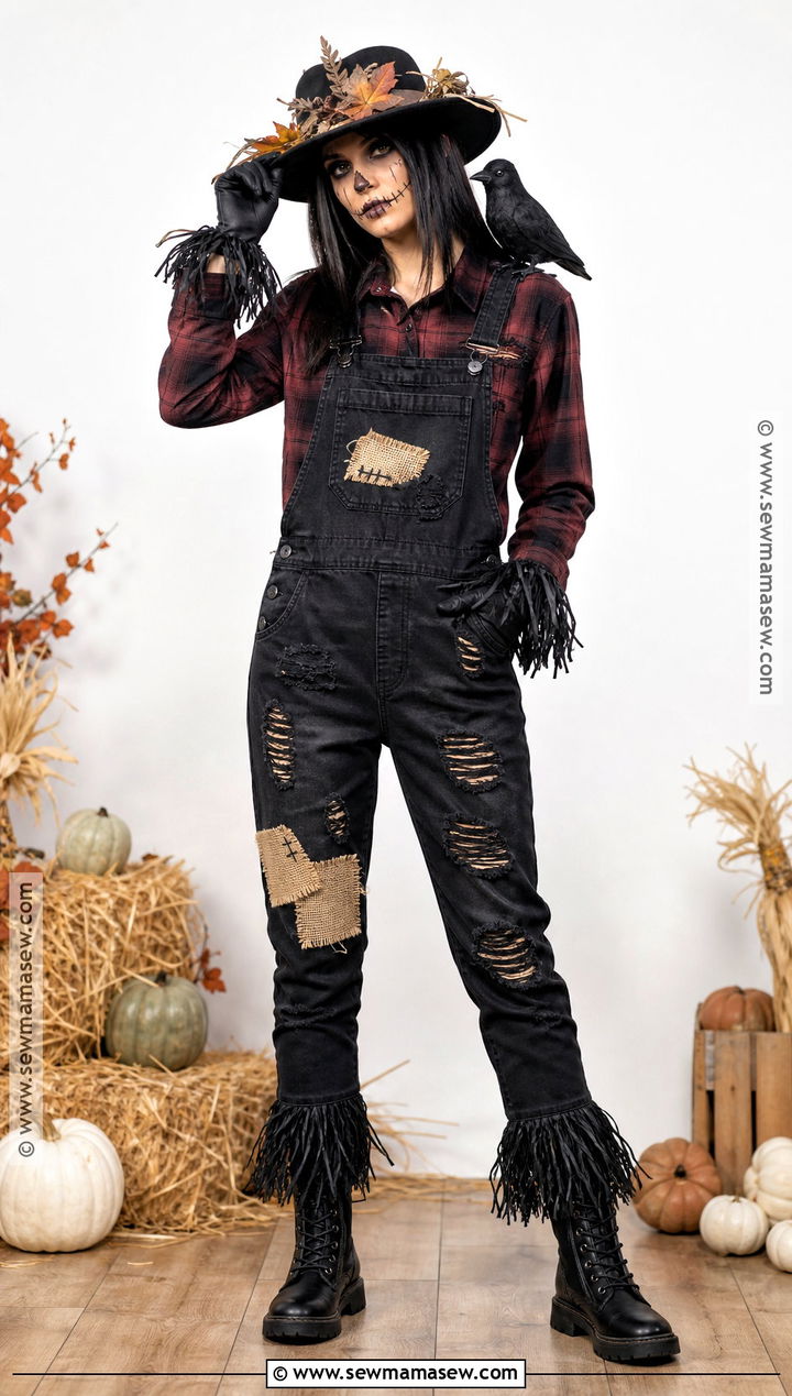 Black Gothic Scarecrow Costume - 35 Scare Crow Halloween Costume Ideas
