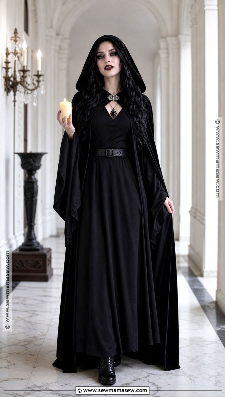 Black Hooded Vampire Dress - 30 black vampire dress ideas
