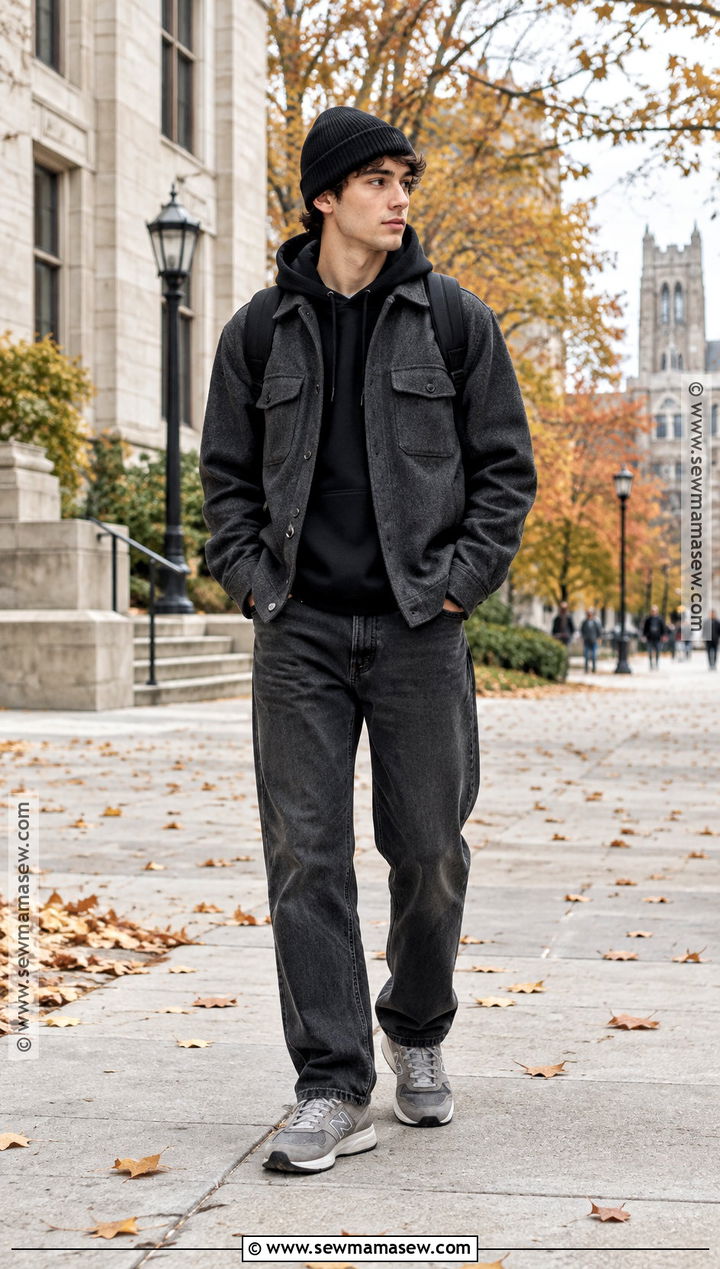 Black Hoodie And Jeans Fall Outfit - 15 fall outfit black ideas for men