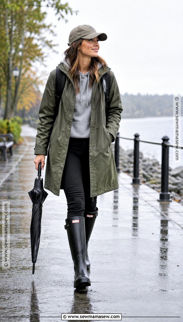 Black Hunter Boots With Hoodie And Raincoat - 15 black hunter boots fall