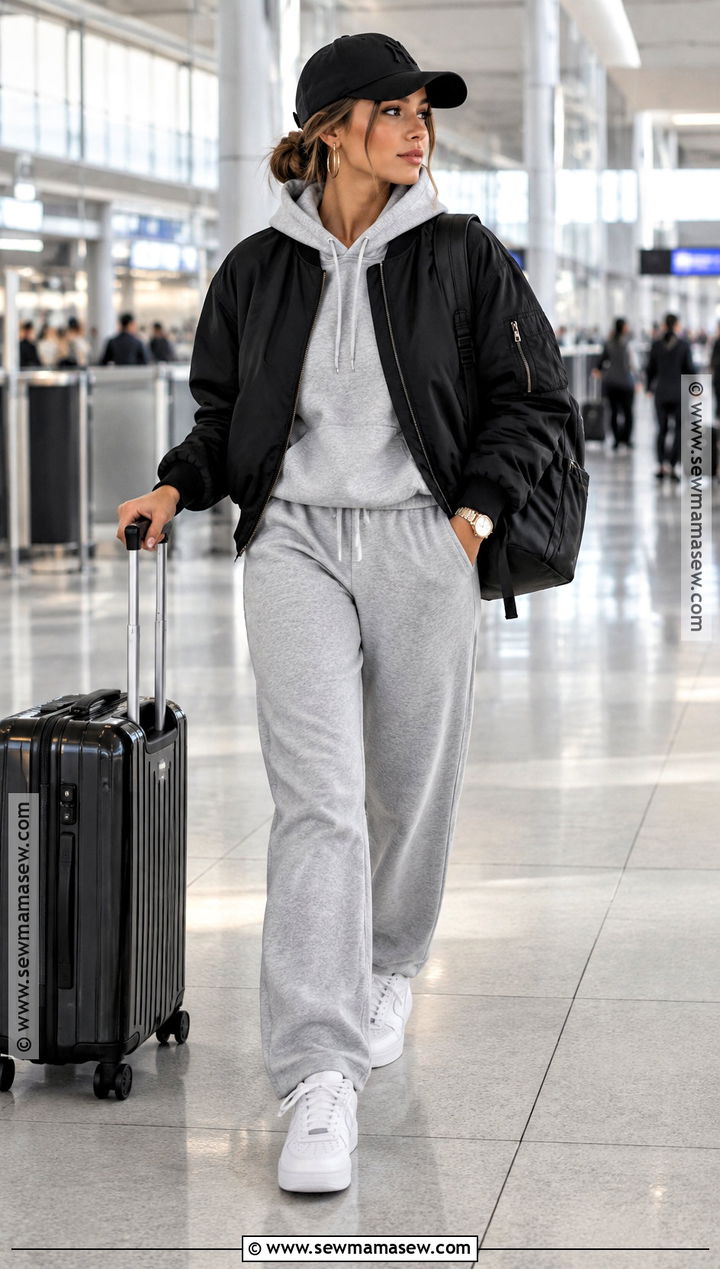 Black Jacket With Hoodie And Joggers - 20 black jacket fall outfit ideas