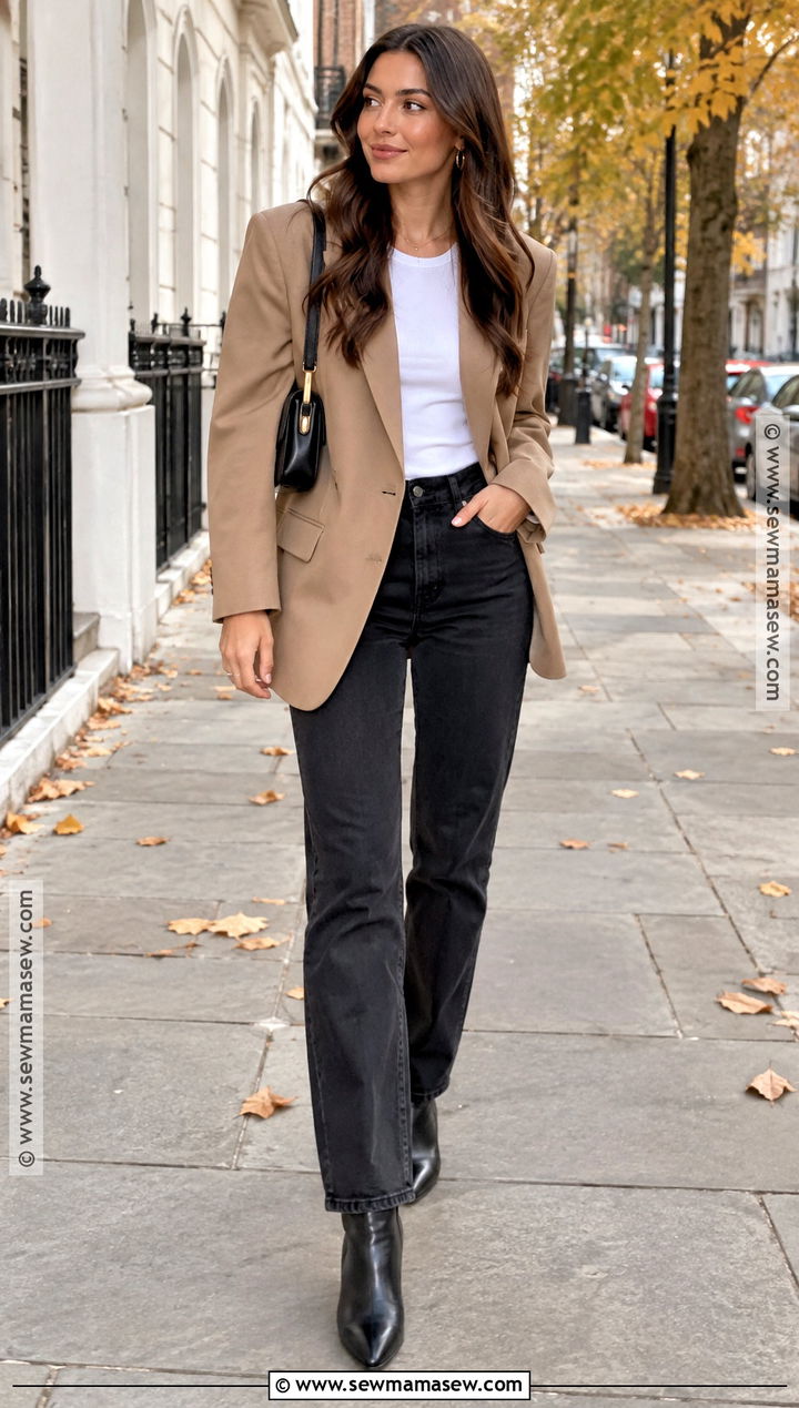 Black Jeans And Blazer Fall Date Night Outfit - 25 fall date night outfit casual ideas