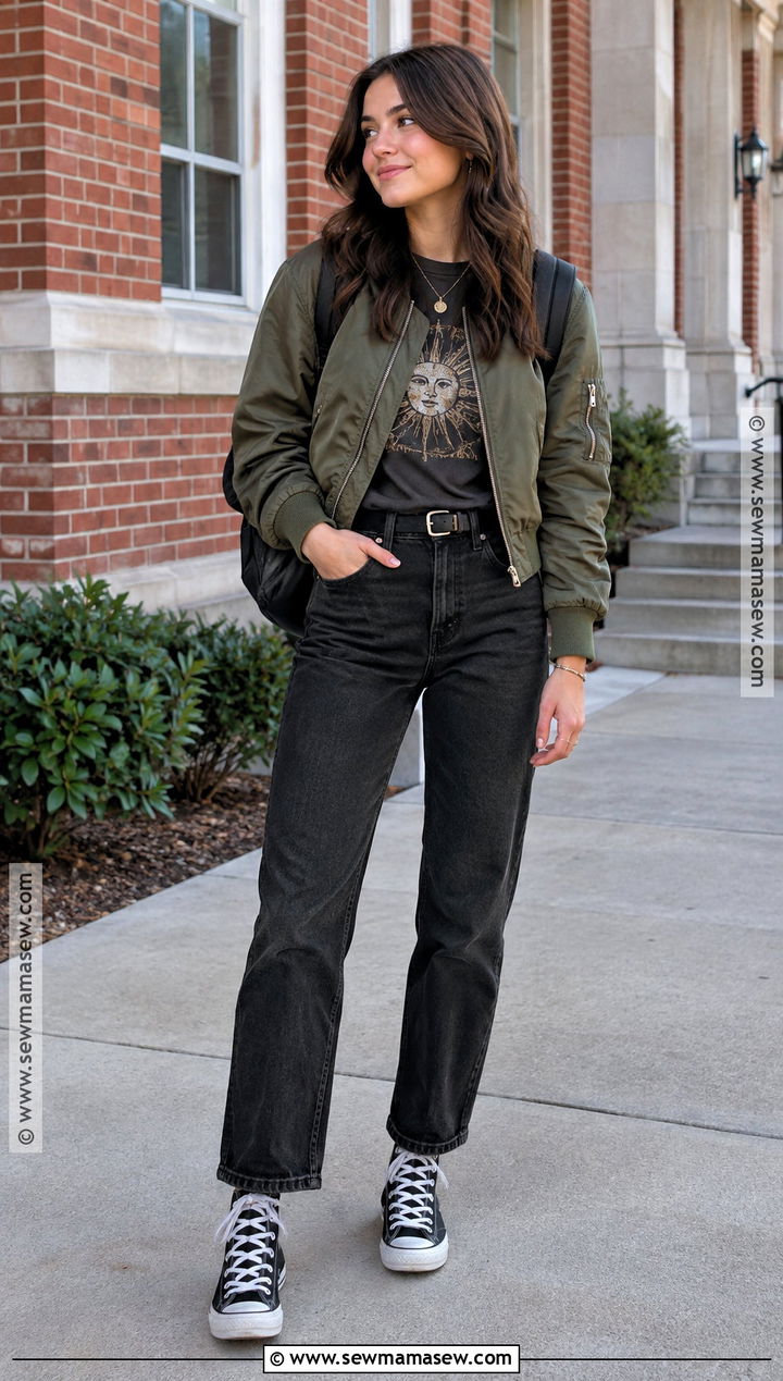 Black Jeans And Graphic Tee Back To School Outfit - 15 Chic Back To School Outfits