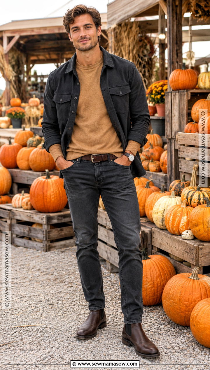 Black Jeans Pumpkin Patch Outfit - 25 pumpkin patch outfit ideas for men