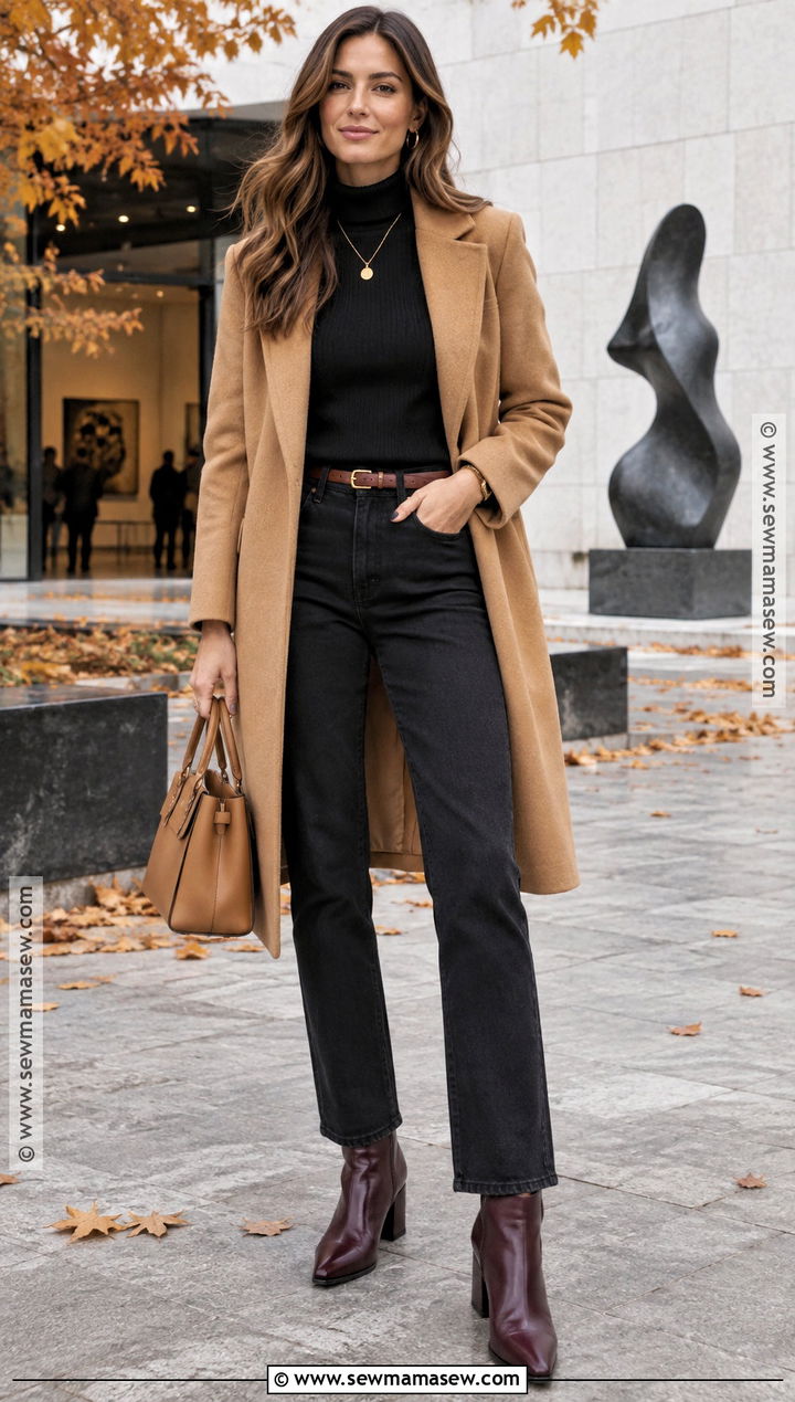 Black Jeans With Black Turtleneck - 20 Autumn Outfits Black Jeans