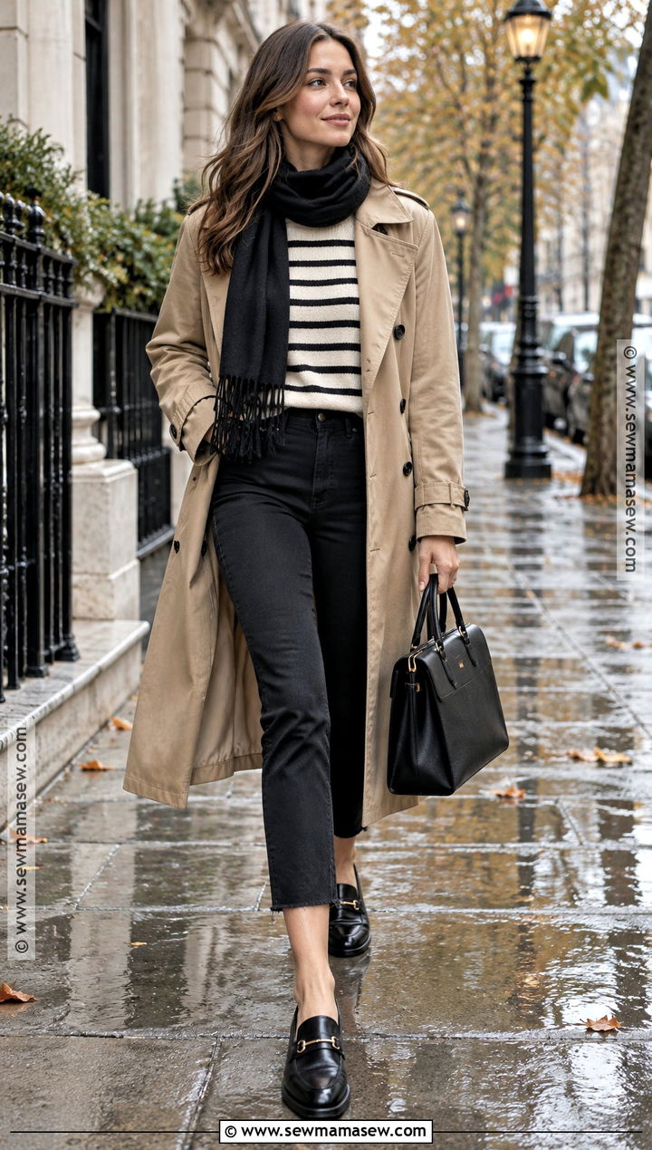 Black Jeans With Trench Coat Outfit - 20 black jeans autumn outfit
