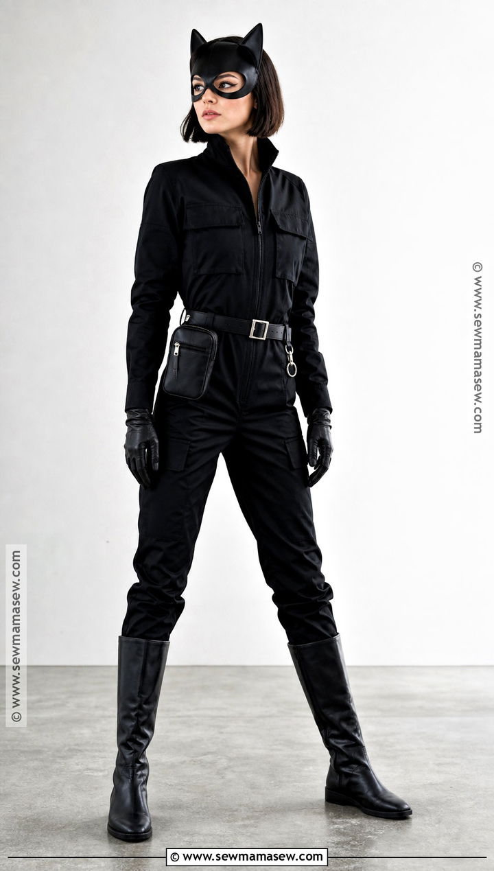 Black Jumpsuit Cat Woman Costume - 40 cat woman halloween costume ideas