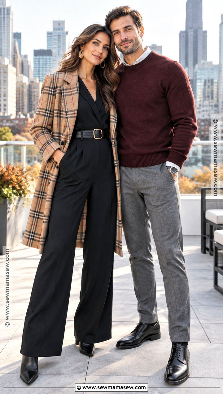 Black Jumpsuit Engagement Shoot Outfit - 15 engagement shoot fall outfits