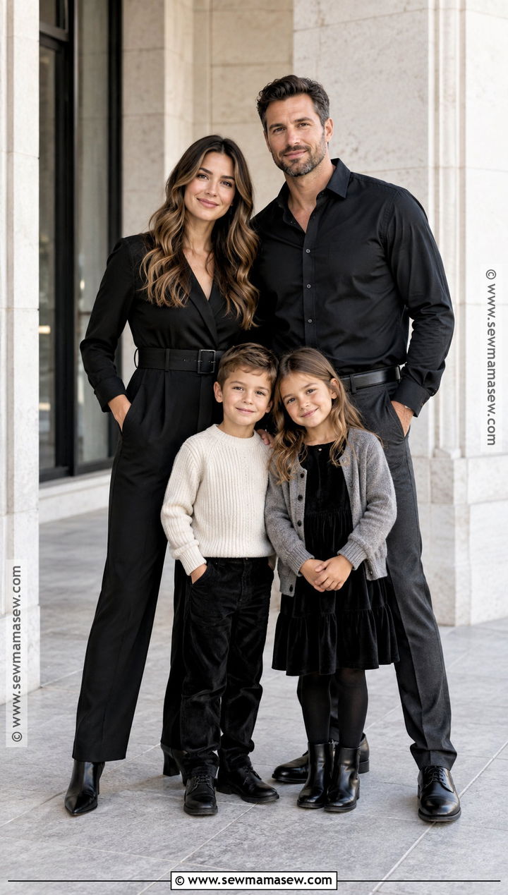 Black Jumpsuit Fall Family Photo Outfit - 15 fall family photo black outfits