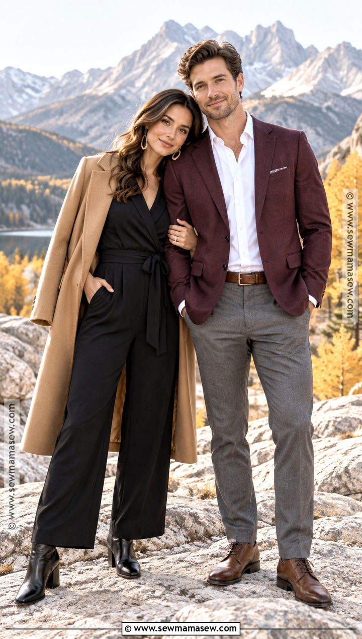 Black Jumpsuit Fall Mountain Engagement Outfit - 15 engagement photos outfits fall mountains