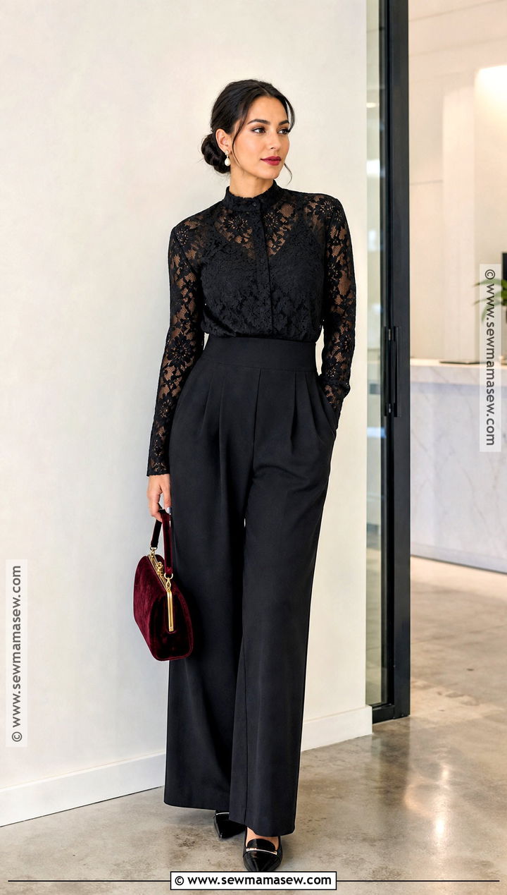Black Lace Blouse Halloween Outfit - 50 halloween outfit ideas