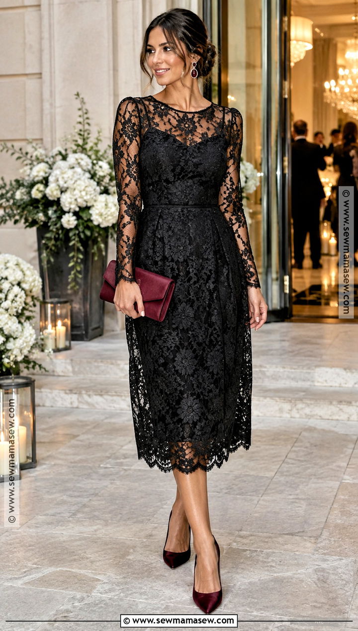 Black Lace Cocktail Fall Wedding Dress - 15 womens fall dresses wedding