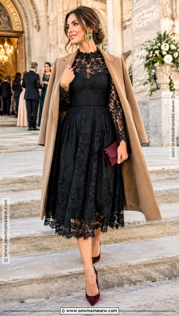 Black Lace Fall Wedding Guest Dress - 25 fall wedding guest dress october ideas