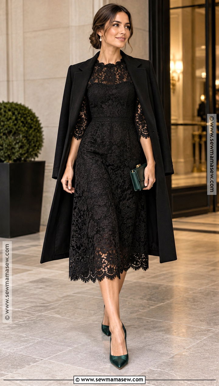 Black Lace Fall Wedding Guest Dress - 25 wedding guest dress fall ideas