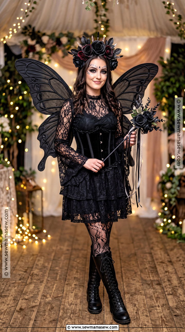 Black Lace Gothic Fairy Costume - 30 Gothic Fairy Costume Ideas