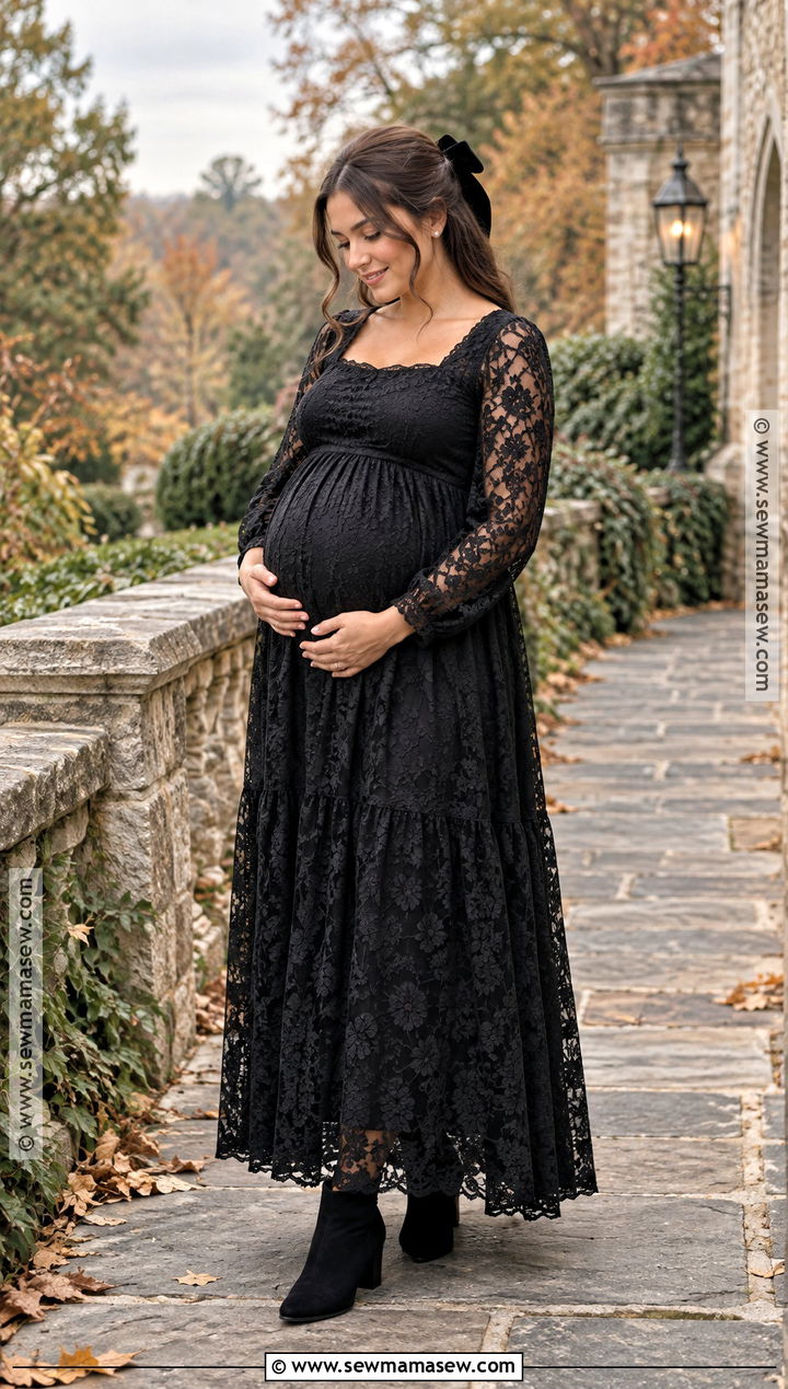 Black Lace Maternity Dress With Boots - 15 black dress fall maternity pictures ideas