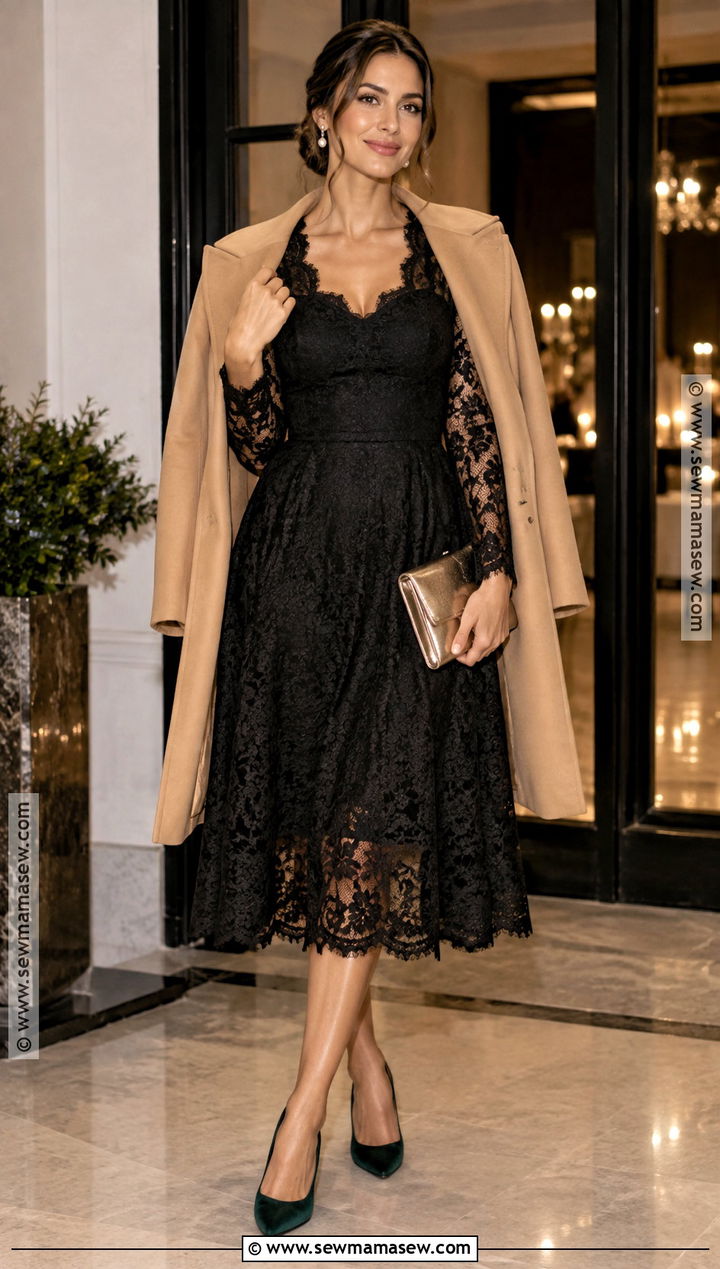 Black Lace October Wedding Guest Dress - 20 october wedding dresses guest