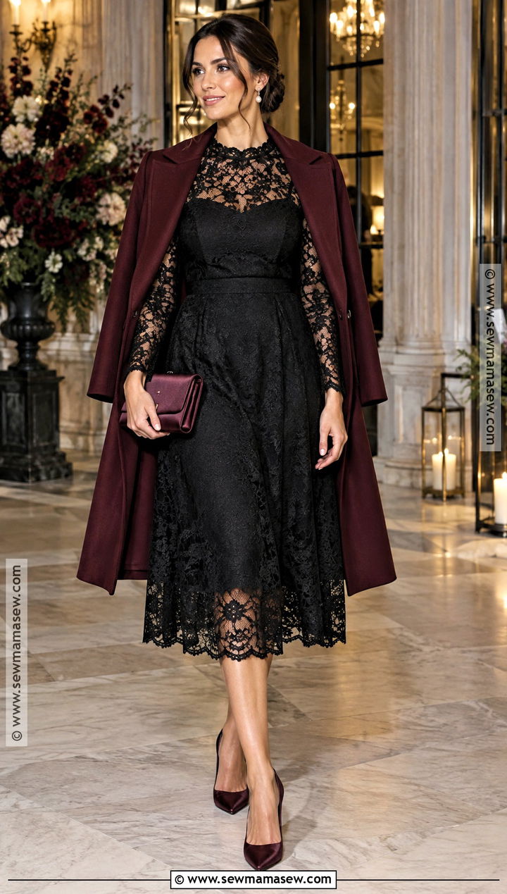 Black Lace October Wedding Guest Dress - 15 Dresses For October Wedding Guest