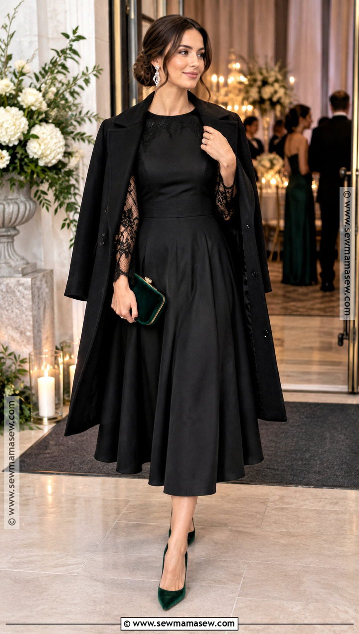 Black Lace Sleeve Dress - 15 november dresses for wedding guest