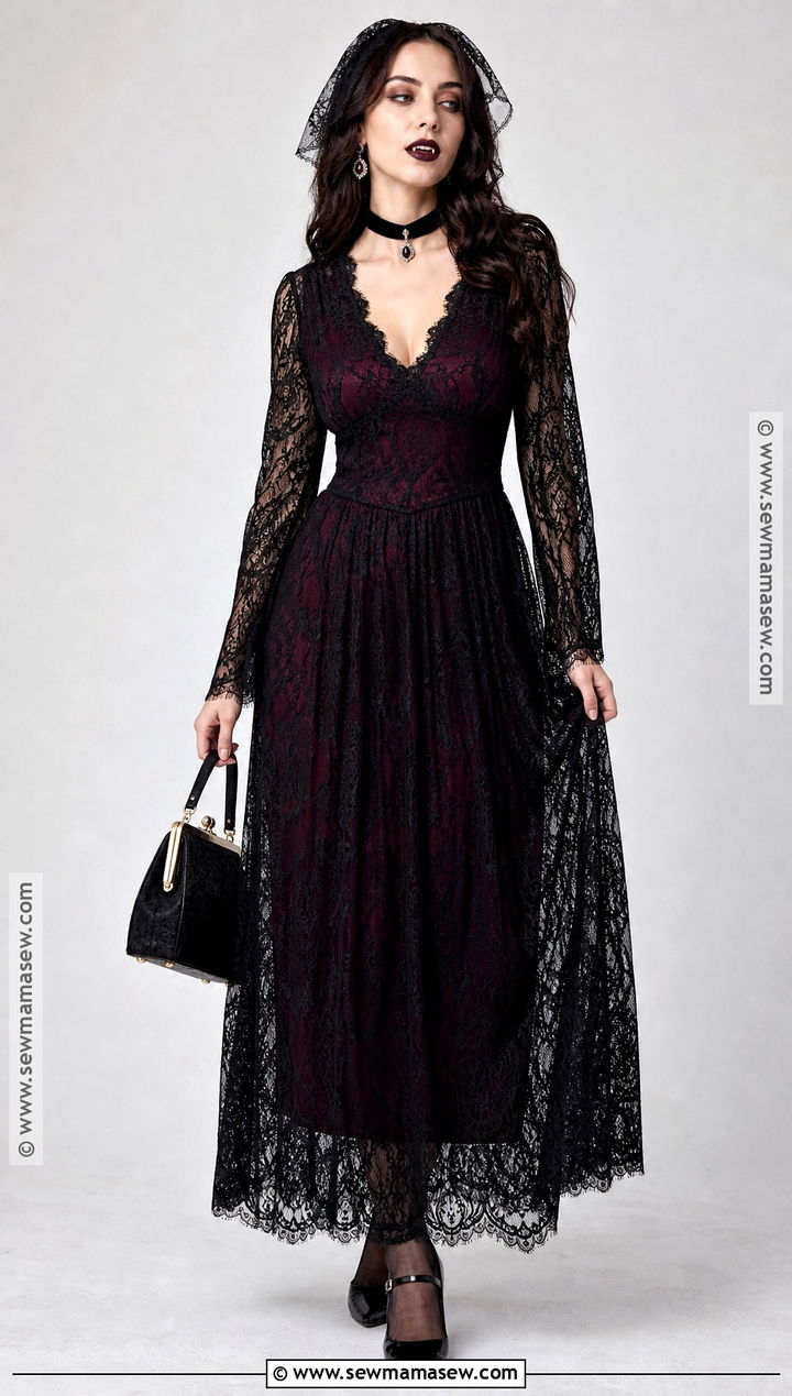 Black Lace Vampire Dress - 45 vampire dress ideas