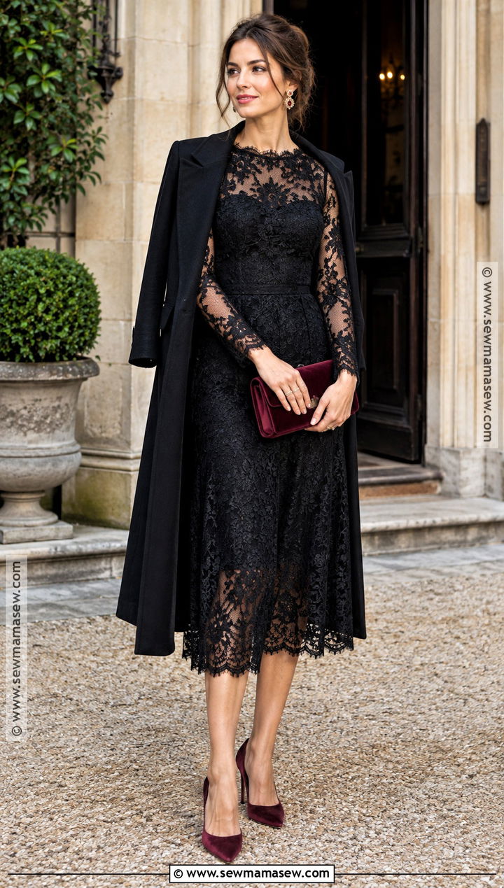 Black Lace Wedding Guest Dress - 15 Fall 2026 Wedding Guest Dress Ideas