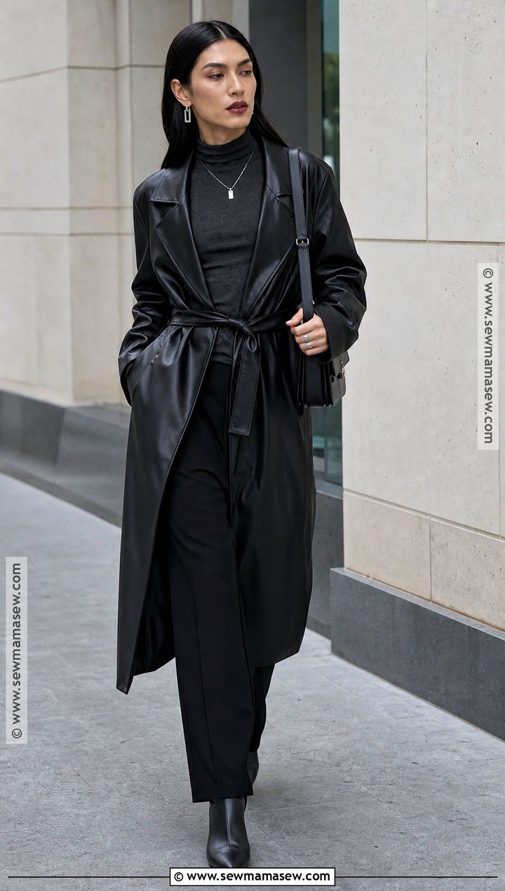 Black Leather Trench Vampire Outfit - 30 vampire style outfits