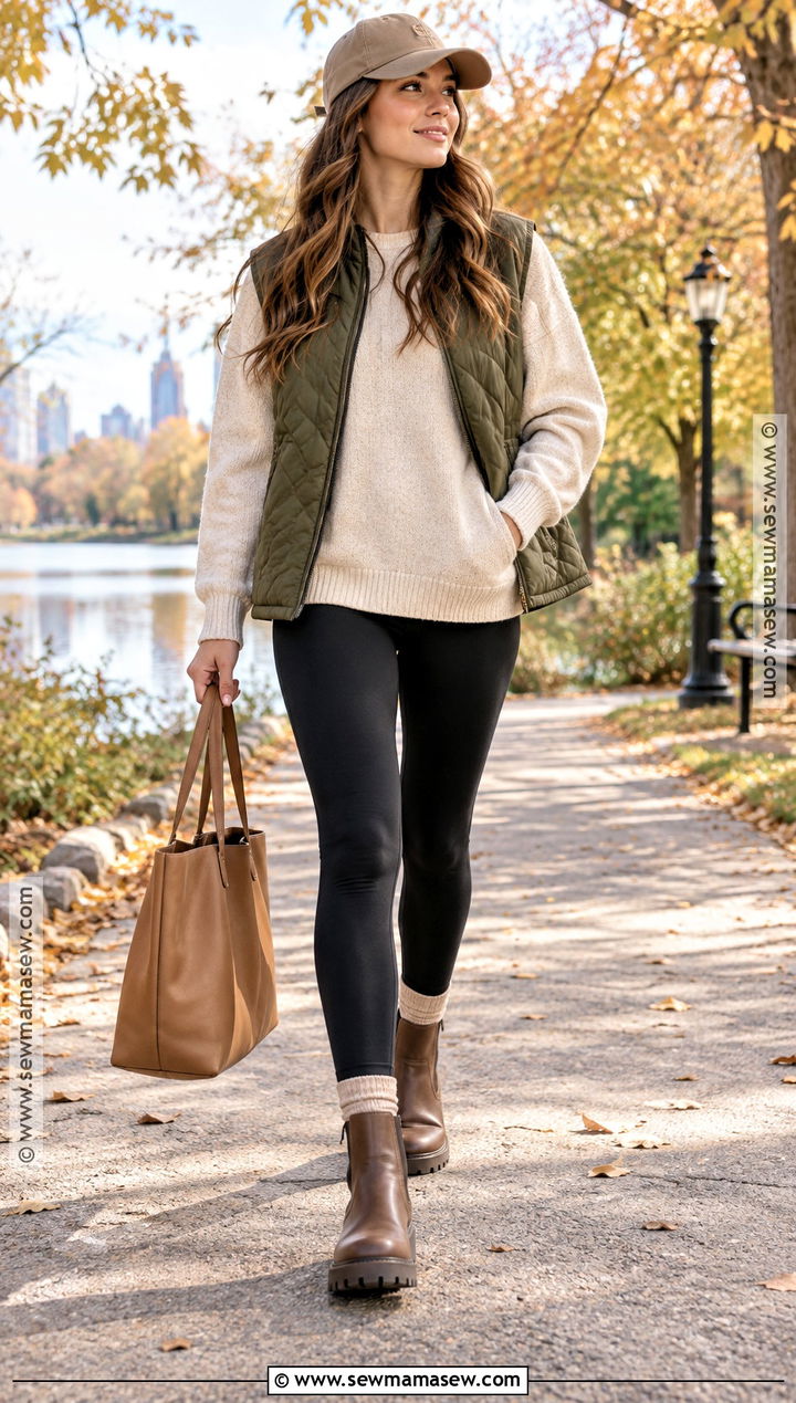 Black Leggings And Brown Chelsea Boots Outfit - 20 fall brown boots outfit