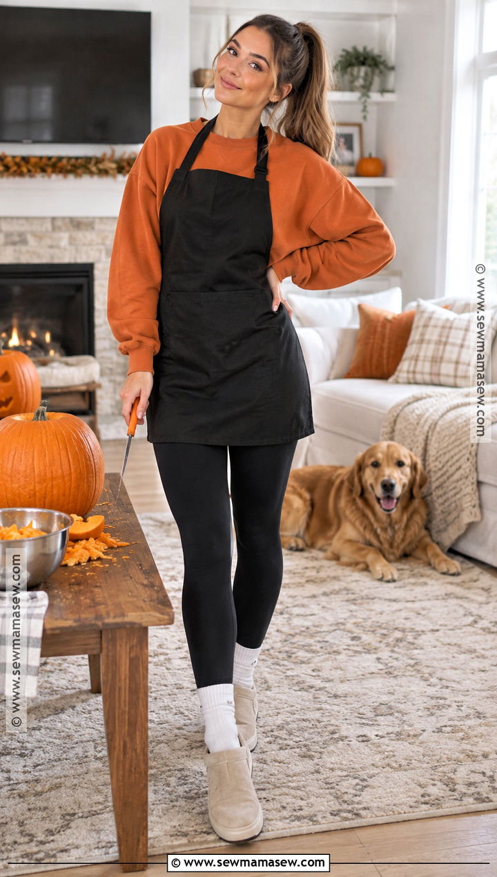 Black Leggings Pumpkin Carving Outfit - 20 Pumpkin Carving Outfit Ideas
