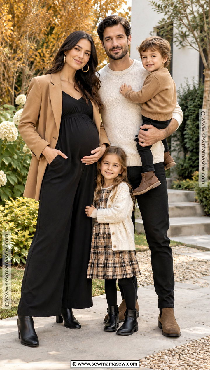 Black Maternity Jumpsuit Fall Family Outfit - 15 fall family pictures outfits pregnant