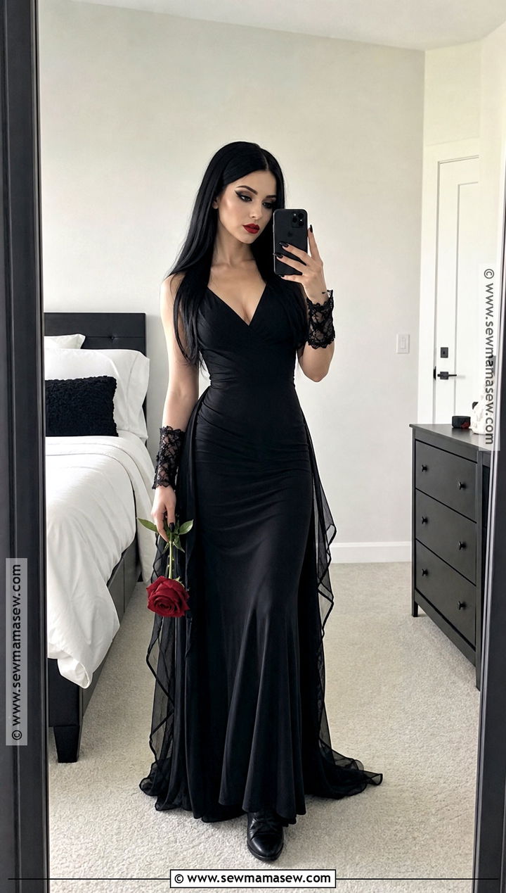 Black Maxi Dress Morticia Addams Costume - 45 morticia addams costume ideas