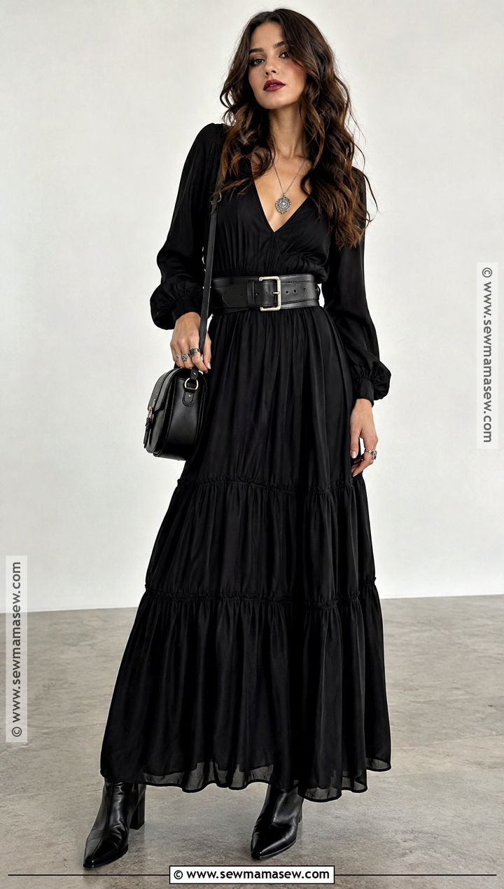 Black Maxi Dress Witch Outfit - 30 witch outfits aesthetic