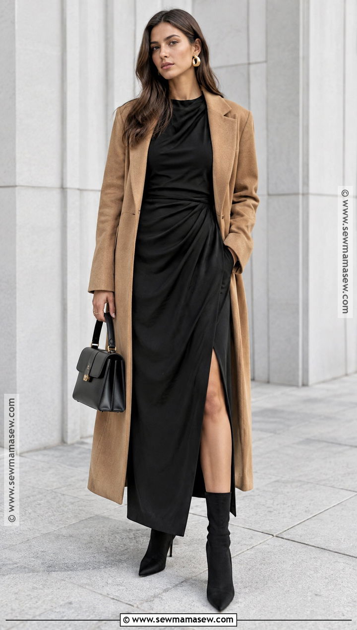 Black Maxi Dress With Sock Boots - 15 Fall Dresses With Boots 2026
