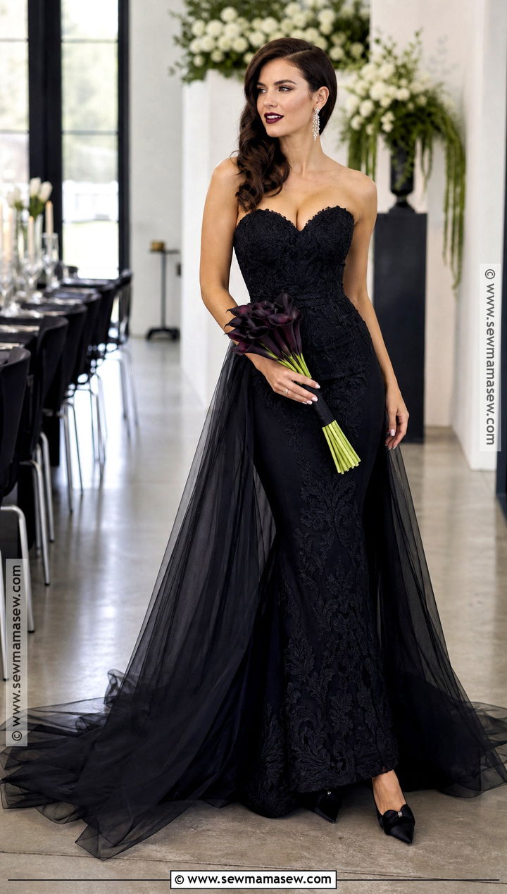 Black Mermaid Halloween Wedding Dress - 30 halloween wedding dresses