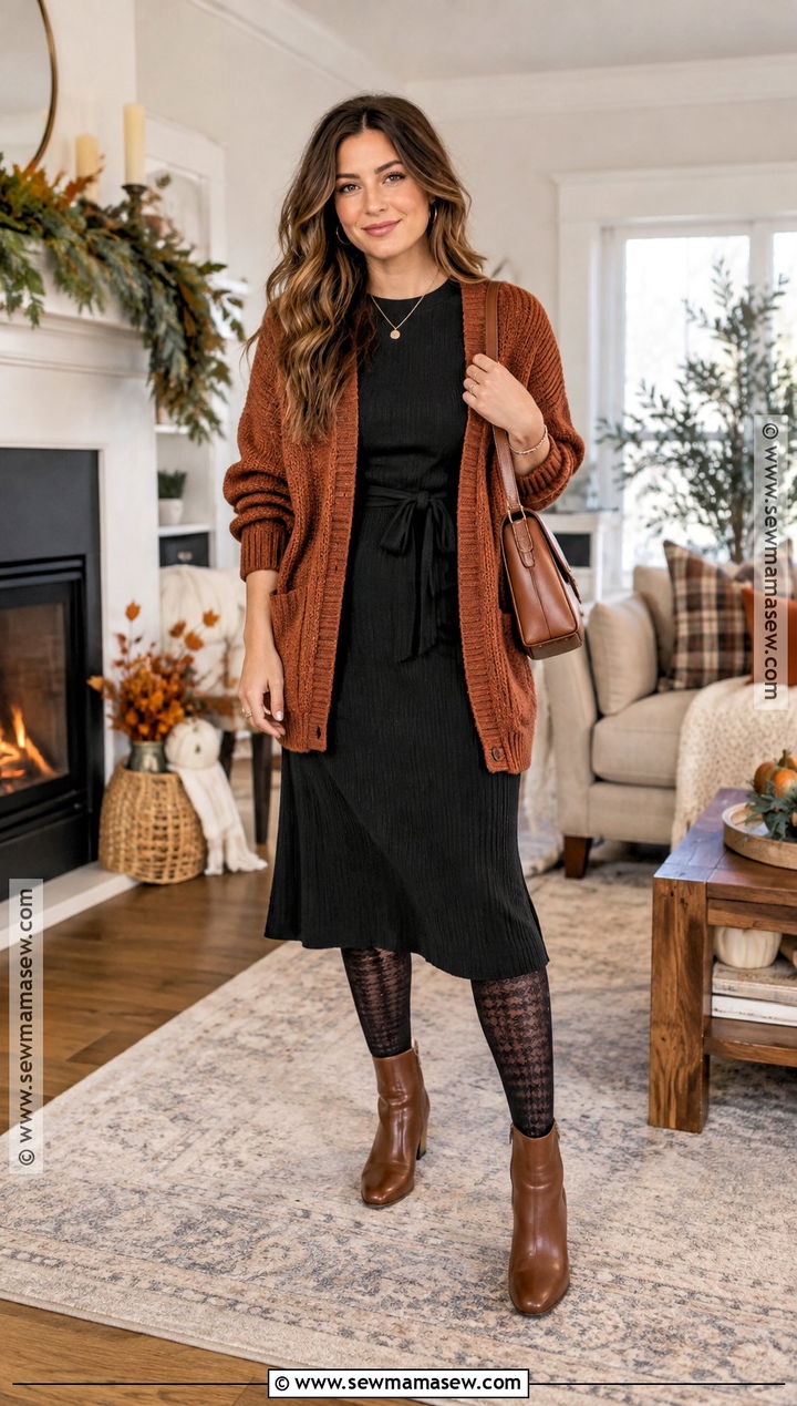 Black Midi Dress Thanksgiving Outfit - 20 Dress For Thanksgiving Outfit Ideas