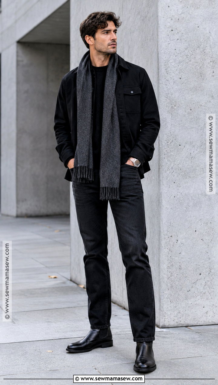 Black Monochrome Autumn Outfit - 25 autumn outfits men casual